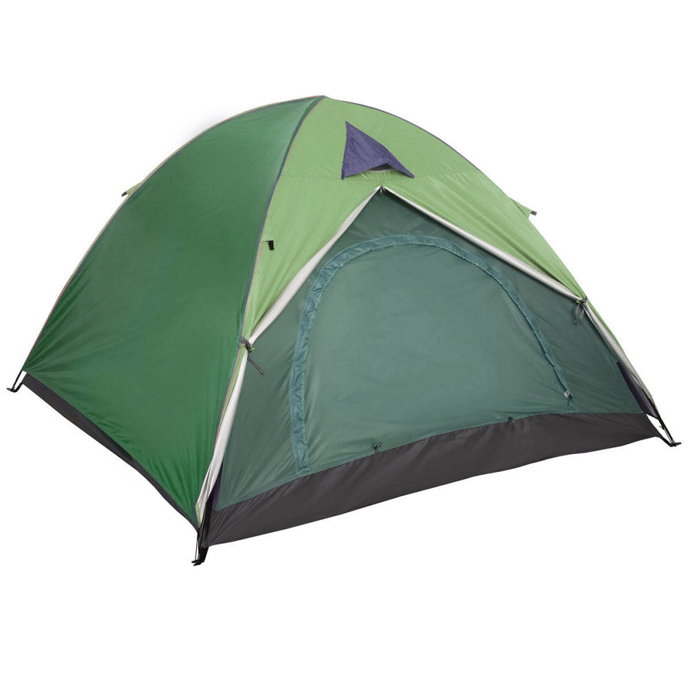 Палатка трехместная 2.00 х 2,00 м зеленая с тентом Киев - изображение 1