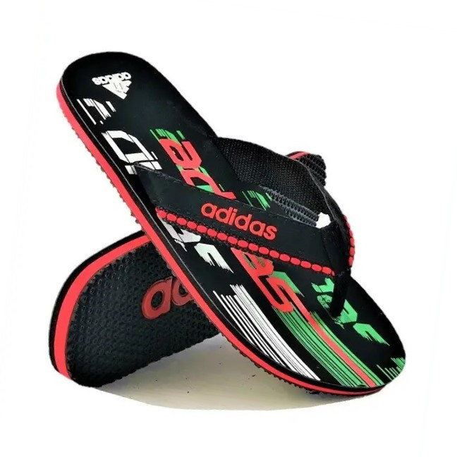 Чоловічі в'єтнамки Капці Adidas Шльопанці Чорні з Червоним Шльопанками (розміри: 45) Дніпро - фото 1