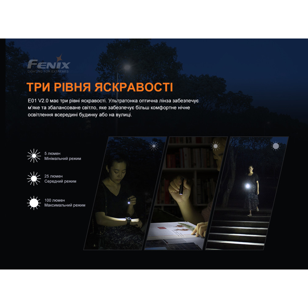 Ліхтар ручний Fenix E01 V2.0 блакитний Київ - фото 4