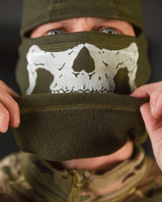 Флисовая балаклава олива череп  ВТ4798 Одесса - изображение 3