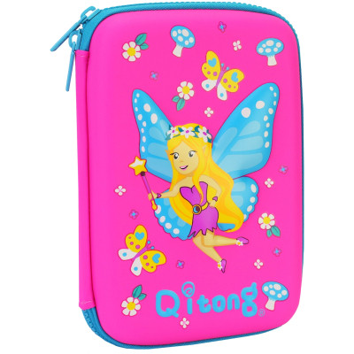 Пенал Cool For School с тиснением 1 отделение Фуксия (QT-5625-Rosered) Винница - изображение 1