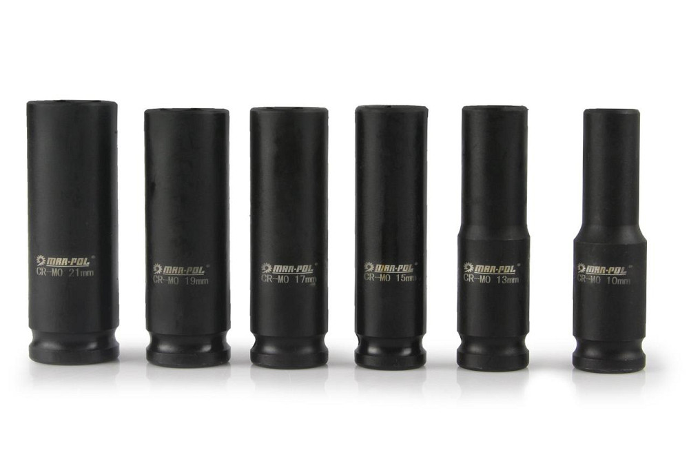 Набор длинных ударных торцевых головок 1/2 6 предметов от 10 до 21 мм Mar-Pol (M58255) Нововолынск - изображение 5