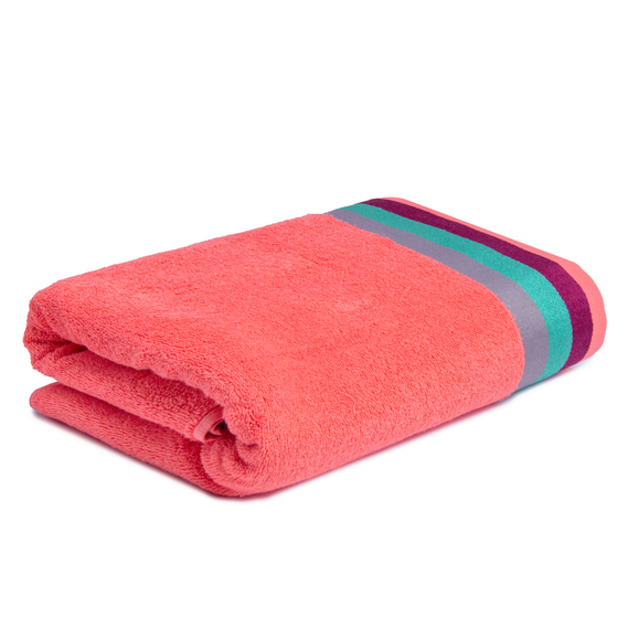 Махровое полотенце Ideal Textile 70*140 см с яркими полосками (56860802) Коралловый Черновцы - изображение 1