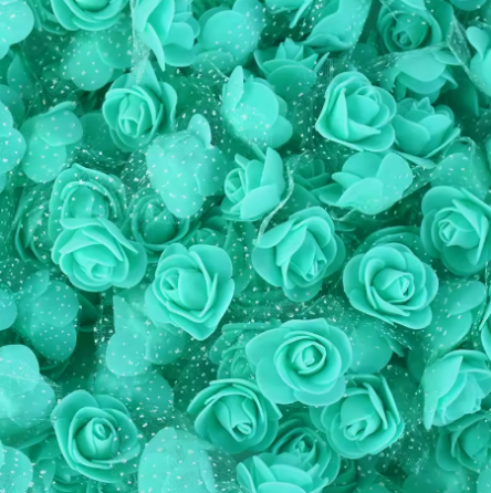 Головки квітів з фатином 50 штук 3 см бірюзовий Київ