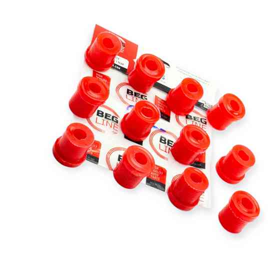 Втулка Москвич 408, 412, 2140, ІЖ-ОДА 2717, 27175 поліуретан червоний (к-кт 12 шт) ресори Мукачево