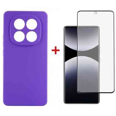 Чохол до мобільного телефона Dengos Kit Xiaomi Redmi Note 14 Pro case Carbon + glass (Purple) (DG-KM-130) Вінниця