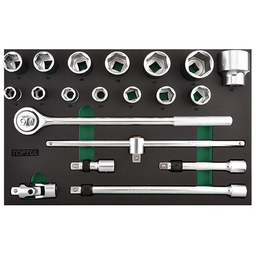 Набір головок з тріскачкою в ложементі 3/4" 20ед. TOPTUL GVD2010 Одеса - фото 1