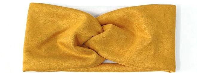 Пов'язка жіноча замш на флісі гірчична Київ - фото 1