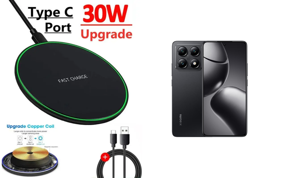 Беспроводное зарядное устройство 30W для Xiaomi 14T Pro Киев - изображение 1