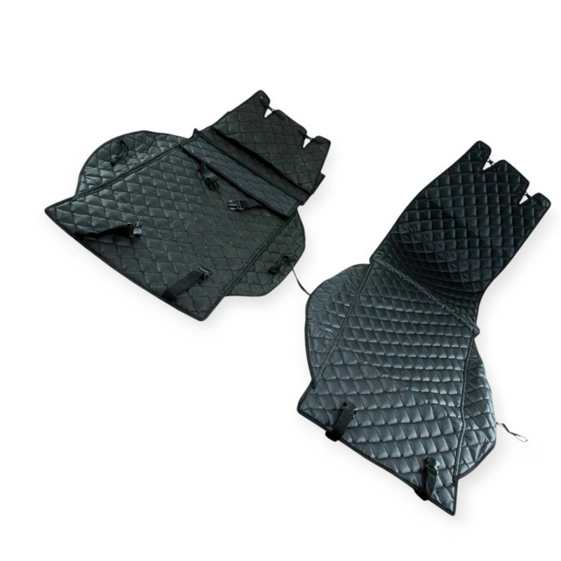 Накидки сидіння чорна (2шт) шкірзам ромб, нитка на Мукачево - фото 1