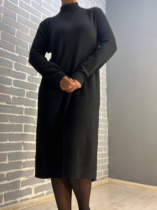 Платье женское A-N 9153 свободный крой прямое оверсайз длинное черное, черный, one size Киев - изображение 4