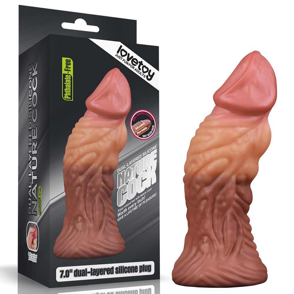 Фалоімітатор 7.0'' Dual layered Platinum Silicone Plug Sex Aura Київ - фото 2