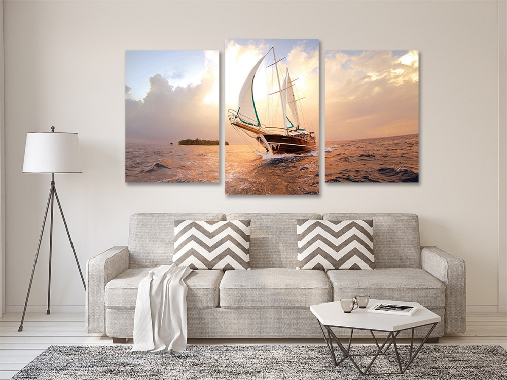 Модульная картина в гостиную / спальню  Човен білі вітрила Art-643_3 Киев - изображение 2