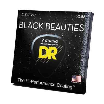 Струни для гітари DR Strings Black Beauties Electric - Medium 7-String (10-56) (BKE7-10) Вінниця