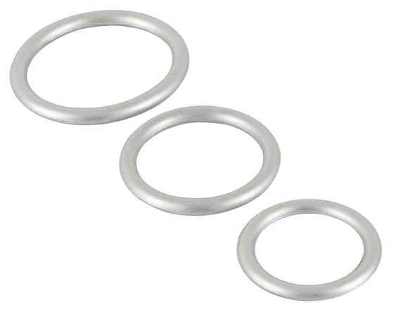Набір ерекційних кілець - Metallic Silicone Cock Ring Set Sex Aura Київ