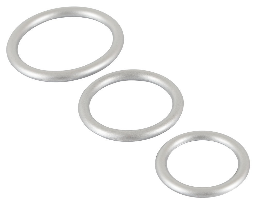 Набір ерекційних кілець - Metallic Silicone Cock Ring Set Sex Aura Київ - фото 6