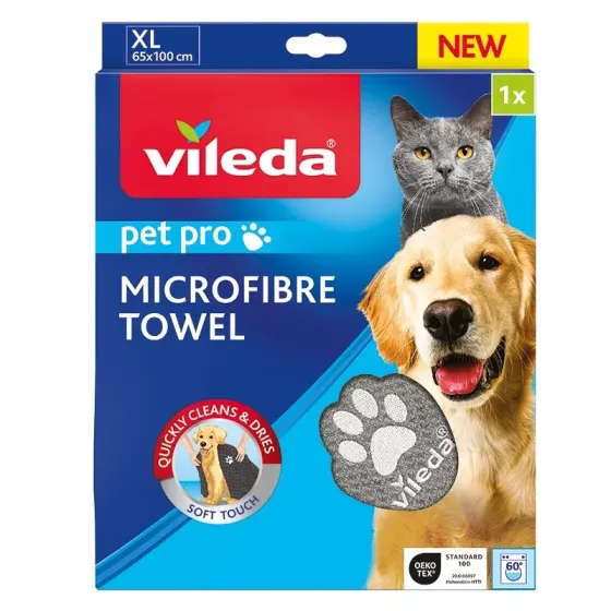 Полотенце из микрофибры 100х65 см для животных Vileda Pet Pro XL (172651) Нововолынск