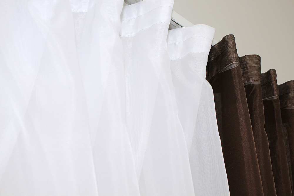 Кухонные шторки VR-Textil № 096к с подвязками венге с белым 400х170 см (52-0238) Киев - изображение 5