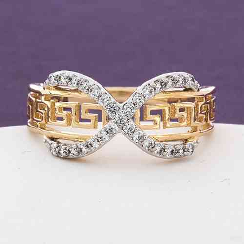 Кольцо 19 размер Xuping с камнями, позолота 18К Киев