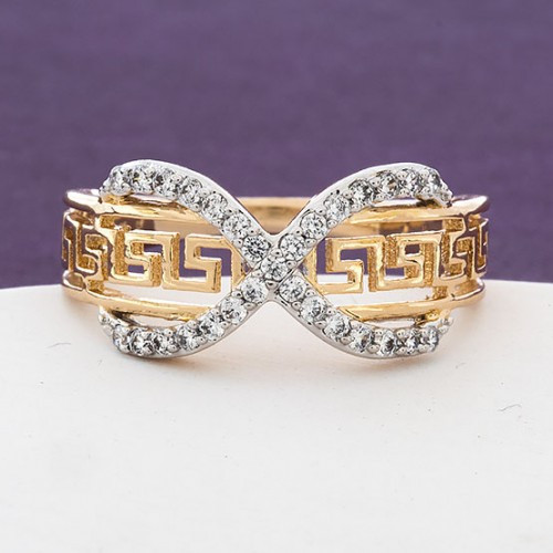 Кольцо 19 размер Xuping с камнями, позолота 18К Киев - изображение 1