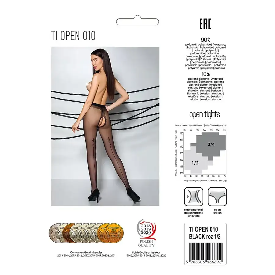 Колготки з відкритим доступом, контрастна лінія Passion TIOPEN 010 1/2 (20 den), black Львів - фото 6