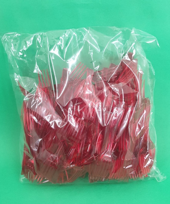 Вилка одноразова пластикова для фруктів Юніта Червона (250 шт) Харків - фото 2