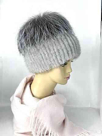 Жіноча норкова шапка кубанка Джесіка Сірий Харків