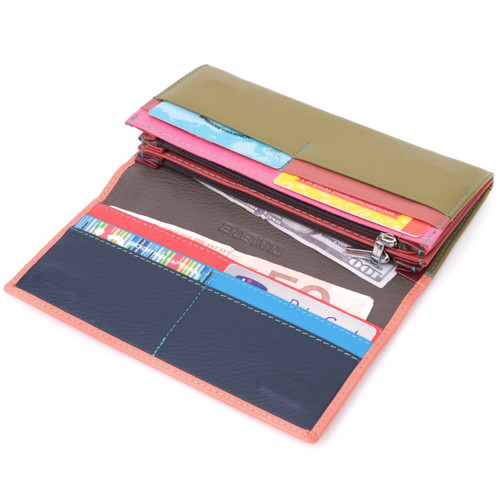 Практичний гаманець для жінок з натуральної шкіри Різнокольоровий (ST Leather) Київ - фото 10