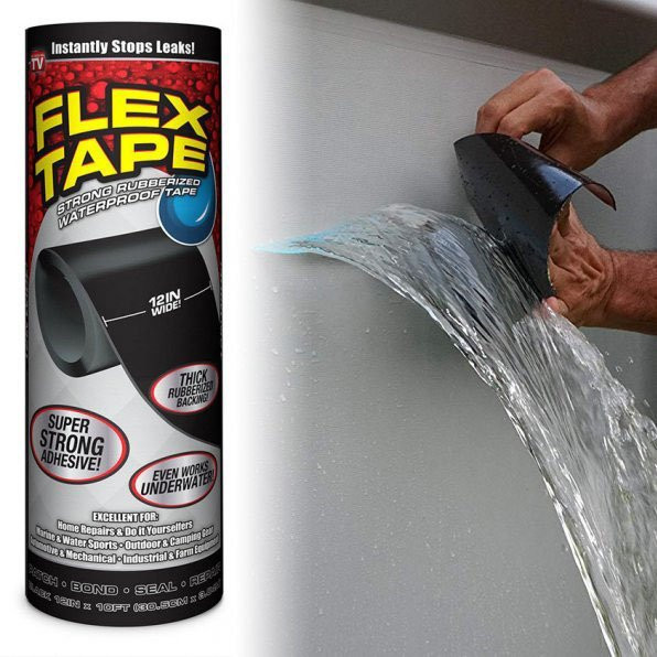 Водонепроницаемая черная ремонтная лента FLEX TAPE 150x30 см Киев - изображение 1