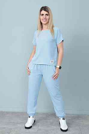 Літній костюм зі штанами на резинці "My day" оптом | Батал Блакитний, 50-52 Київ