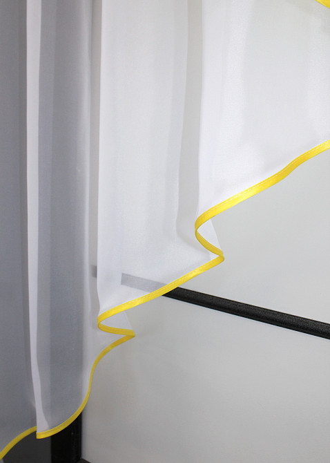 Кухонная занавеска VR-Textil № 053к желтый с белым 280х170 см (52-1060) Киев - изображение 5