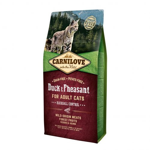 Корм сухой Carnilove Cat Hairball Controll для взрослых кошек для выведения шерстяных комочков с уткой и фазаном 6 кг Киев - изображение 1