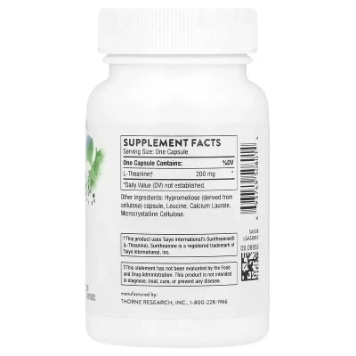 Вітамінно-мінеральний комплекс Thorne Research Теанін, Theanine, 90 капсул (THR-50801) Вінниця - фото 2