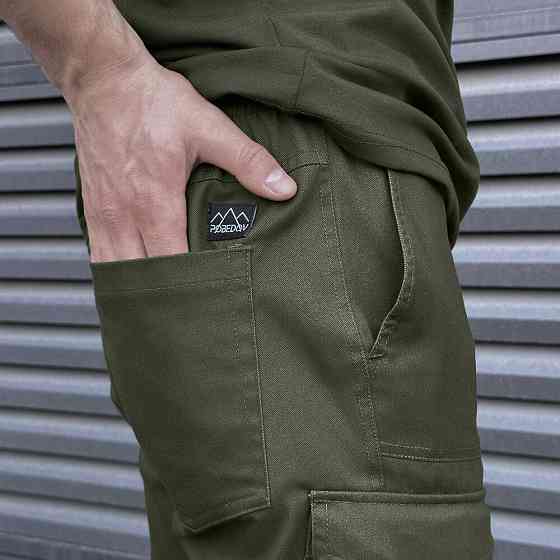 Штани-карго чоловічі котонові демісезонні хакі Pobedov VZIR Київ