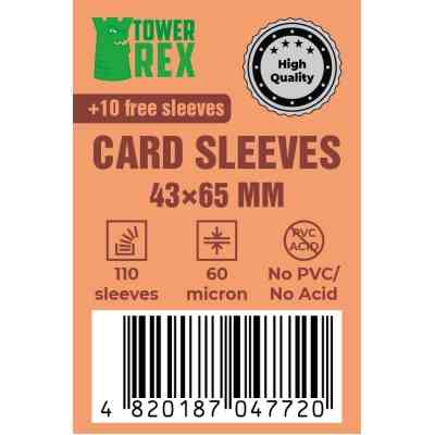 Протектор для карт Tower Rex 43 х 65 мм, 60 мкм, Mini Chimera, 110 шт.(STANDART) (6244) Винница