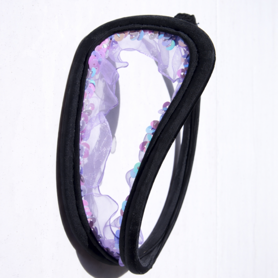 Трусы без лямок с пайетками one size черный Киев