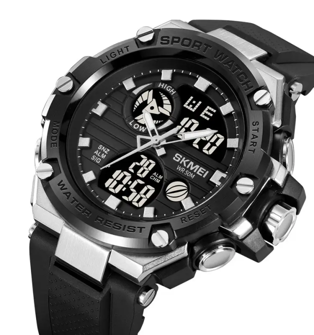 Часы мужские наручные спортивные Skmei 2119 (Черный с серебристым) Киев - изображение 3