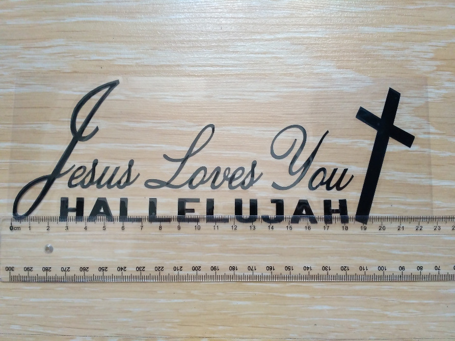 Наклейка Ісус любить вас Чорна на авто Київ - фото 4