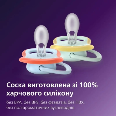Пустушка Philips AVENT Ultra Air 0-6 місяців 2 шт блакитна (SCF087/02) Вінниця - фото 8