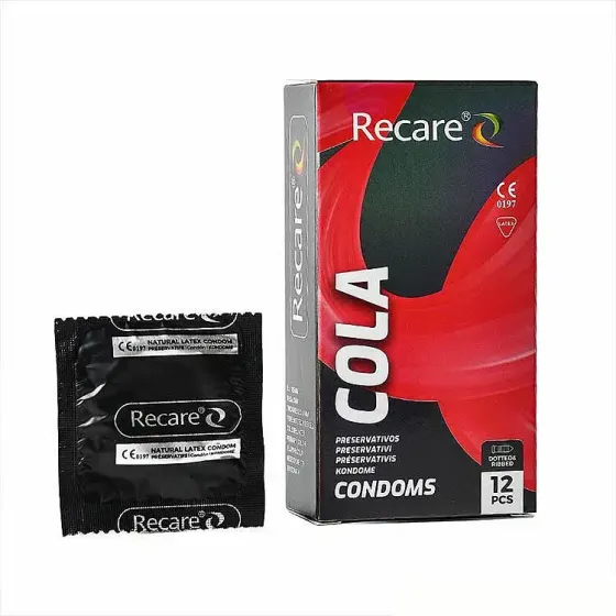 Презервативи Holographic Recare Cola Dotted&Ribbed Condoms 12шт, з пухирцями і ребрами, аромат: Кола Львів