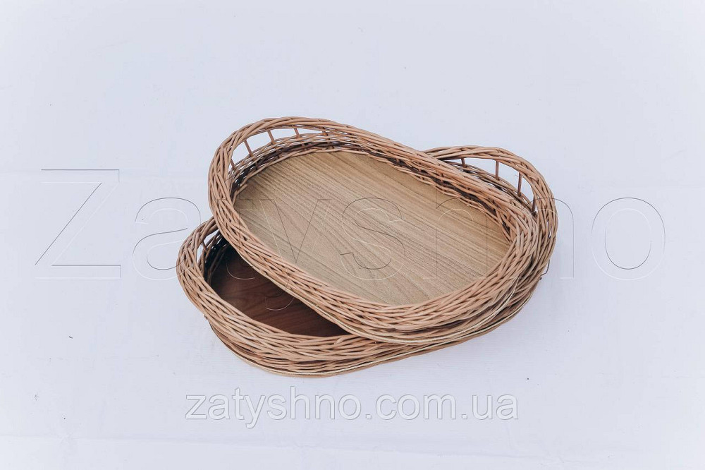 Набор овальных подносов | поднос  из лозы овальный | поднос плетеный с лозы 2 штуки Киев - изображение 2