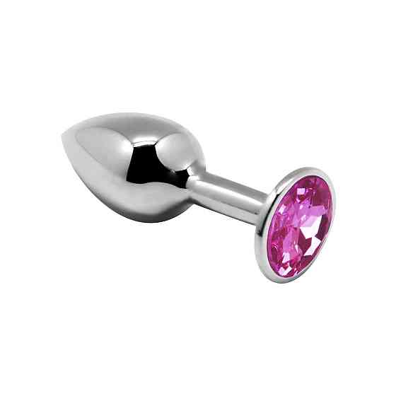 Металева анальна пробка з кристалом Alive Mini Metal Butt Plug Pink M Sex Aura Київ
