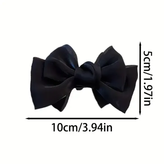 Черный крабик-зажим для волос с бантом – стильный аксессуар для девушек Киев