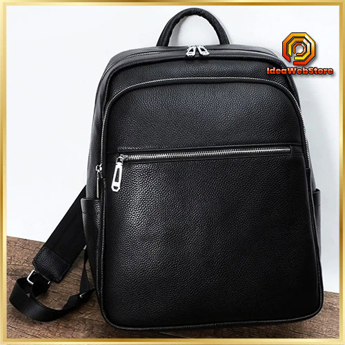 Городской мужской рюкзак из натуральной кожи стильный черного цвета для мужчины удобный Tiding Bag Киев - изображение 1