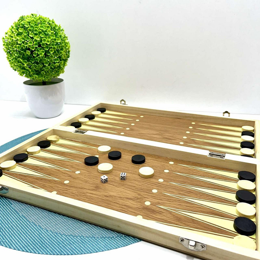 Шахи набір 3 в 1 нарди шашки дерев'яна дошка (QP002) Чернігів - фото 8