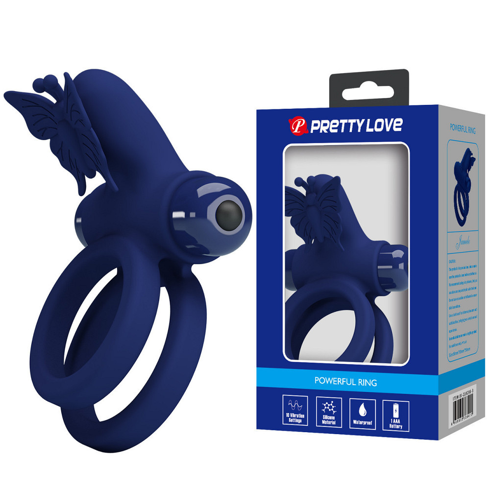 Ерекційне кільце - Pretty Love Powerful Vibro Butterfly Cock Ring Blue Sex Aura Київ - фото 1