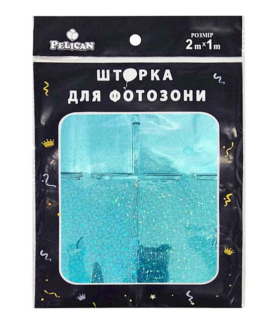 Шторка для фотозоны Квадрат голограмма 1х2м голубой #234 ТМ PELICAN Киев - изображение 1