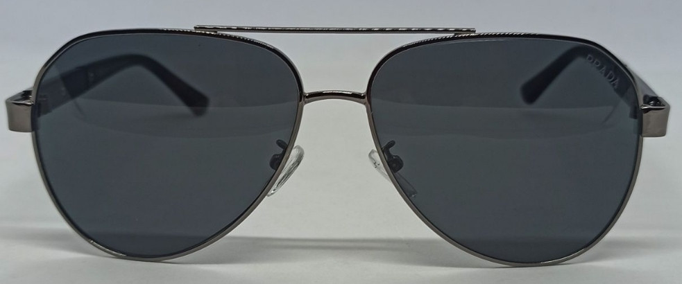 Брендові чоловічі стильні окуляри краплі чорні в сірому металі 2818 Київ - фото 7