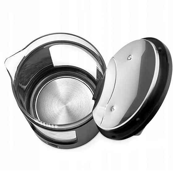 Електричний чайник 2л, 2200Вт + база, СВ 9212, Чорний / Електрочайник прозорий / Дисковий електрочайник Київ