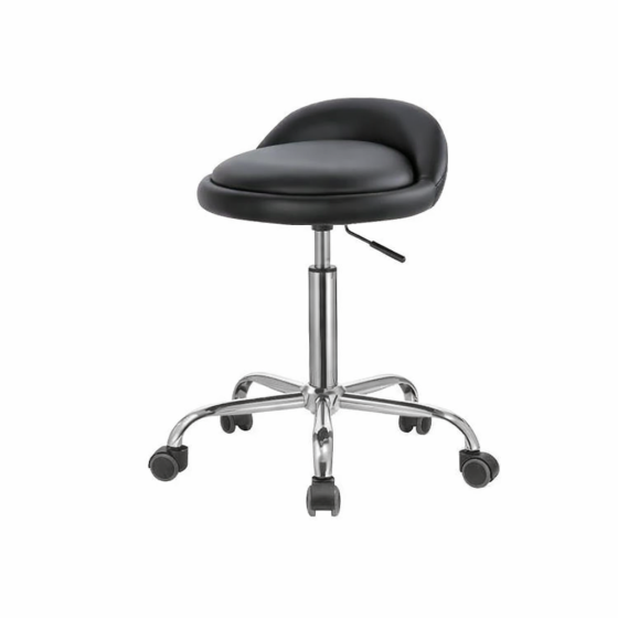 Стілець майстра зі спинкою на колесах модель 148 Чорний Київ